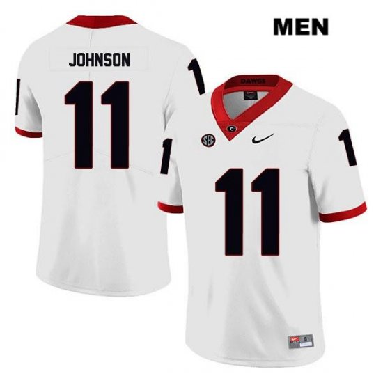 Men's Georgia Bulldogs NCAA #11 Jermaine Johnson Nike Stitched White Legend Authentic College Football Jersey GTD2354HM